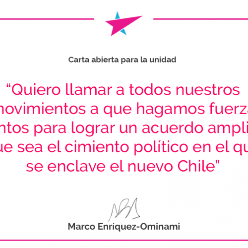 Marco Enríquez-Ominami: Carta abierta para la unidad